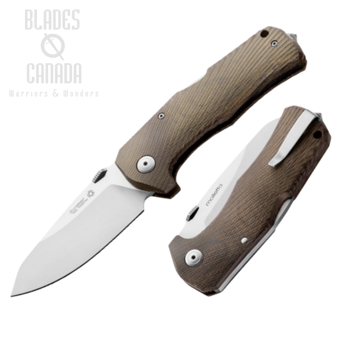 (image for) Lion Steel TM1 CVG Folding Knife, Sleipner Satin, Micarta Green, TM1CVG